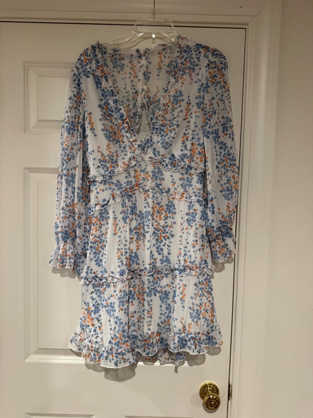 Floral Ruffle Tiered Long-Sleeve Dress